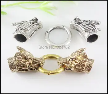 20Set Tibetan Silver Gold Tone Dragon Head Lock Spring Clasps End Caps hole 9.5mm for making Leather Bracelet jewelry findings
20Set Tibetan Silver Gold Tone Dragon Head Lock Spring Clasps End Caps hole 9.5mm for making Leather Bracelet jewelry findings