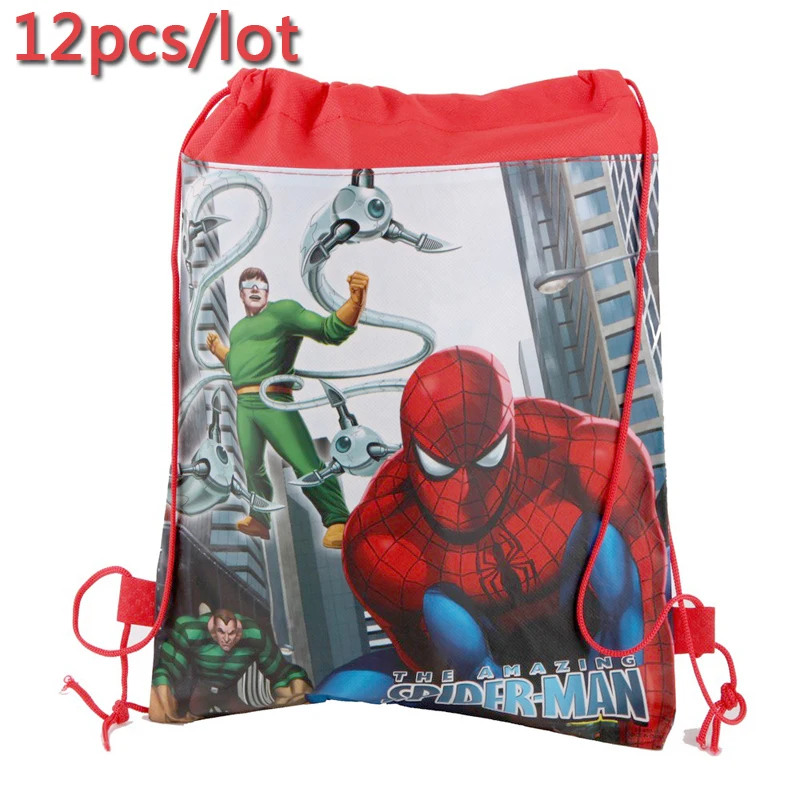 12PCS/pack Happy Birthday Party Cute Spiderman Theme Red Drawstring Gifts Bags Non-woven Fabric Boys Backpack Decorate Mochila
12PCS/pack Happy Birthday Party Cute Spiderman Theme Red Drawstring Gifts Bags Non-woven Fabric Boys Backpack Decorate Mochila