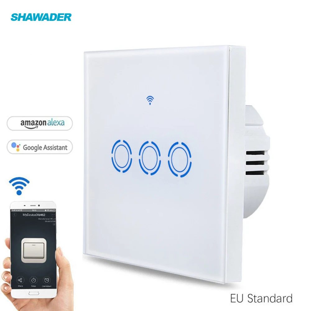 Smart WiFi APP Touch Control Wall Switch Touch Screen Wireless Remote Controller 1/2/3 Gang Homekit work with Alexa Google Home
Smart WiFi APP Touch Control Wall Switch Touch Screen Wireless Remote Controller 1/2/3 Gang Homekit work with Alexa Google Home