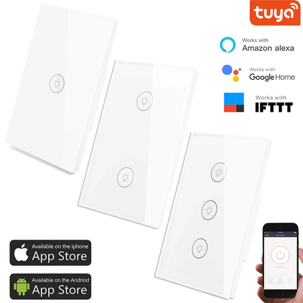US WiFi/ APP/ Touch Control Wall Switch 1/2/3 Gang Panel Wall Touch Light Switch Smart google Home with Alexa
US WiFi/ APP/ Touch Control Wall Switch 1/2/3 Gang Panel Wall Touch Light Switch Smart google Home with Alexa
