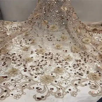 Nigerian Sequins Lace Fabric 2019 High Quality African 3D Net Lace Fabric Wedding French Tulle Lace Material For Dress 5yards
Nigerian Sequins Lace Fabric 2019 High Quality African 3D Net Lace Fabric Wedding French Tulle Lace Material For Dress 5yards