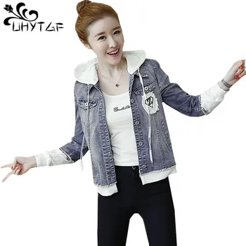 UHYTGF Casaco Feminino Denim Jacket Women Autumn New Fake twopiece suit Jeans Jacket Women Plus size Coats and jackets Women 540 
UHYTGF Casaco Feminino Denim Jacket Women Autumn New Fake twopiece suit Jeans Jacket Women Plus size Coats and jackets Women 540