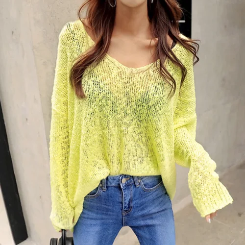 2019 Autumn Women Streetwear Hollow Sweater Women Casual Batwing Sleeve V-neck Pullovers yellow black white loose oversize cloth
2019 Autumn Women Streetwear Hollow Sweater Women Casual Batwing Sleeve V-neck Pullovers yellow black white loose oversize cloth