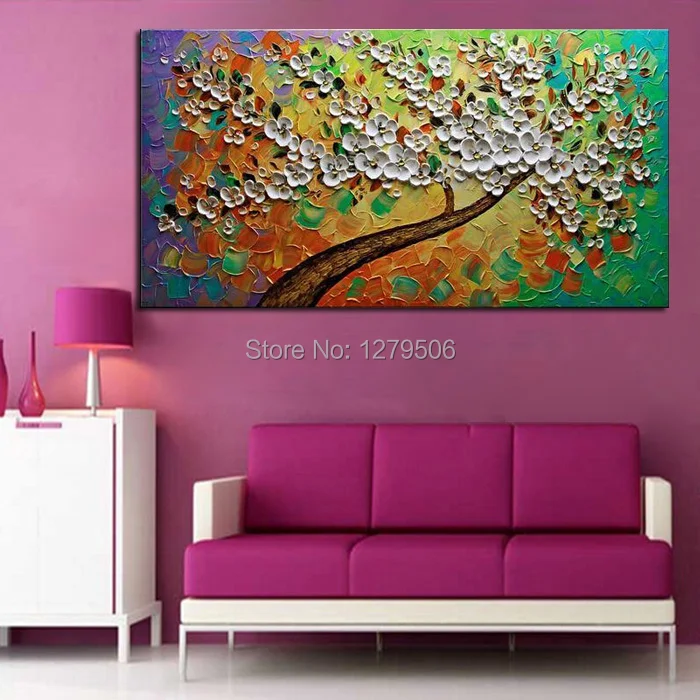 100%Handpainted Modern Knife Pictures On Canvas Pure White Flower Tree Oil Painting For Room Decor Wall Painting Hang Craft
100%Handpainted Modern Knife Pictures On Canvas Pure White Flower Tree Oil Painting For Room Decor Wall Painting Hang Craft