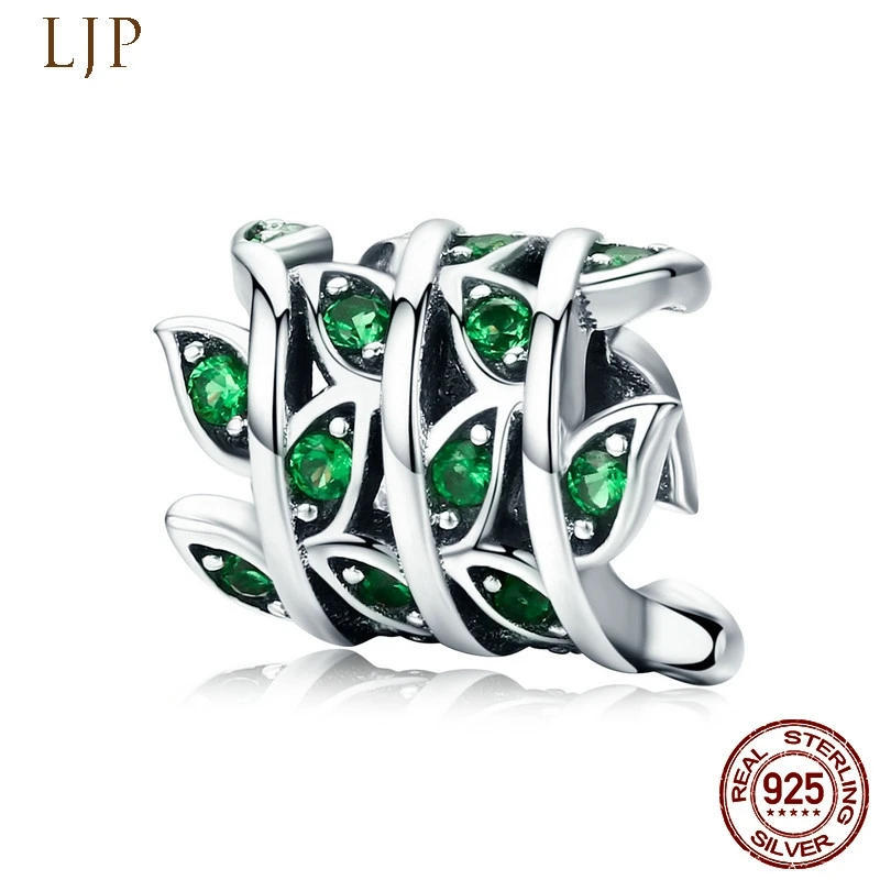 

MYBEBOA June New 100% 925 Sterling Silver Tree of Life Green Tree Leaves Beads fit Original Pandora Bracelet Charm Jewelry