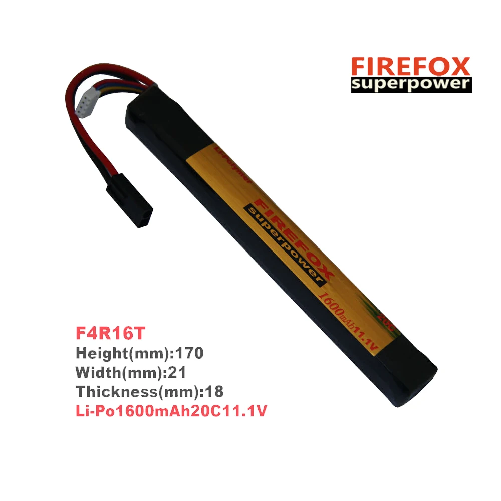1pcs 100% Orginal Firefox 11.1V 1600mAh 20C LiPo Li-Polymer Stick rc Battery F4R16T
1pcs 100% Orginal Firefox 11.1V 1600mAh 20C LiPo Li-Polymer Stick rc Battery F4R16T