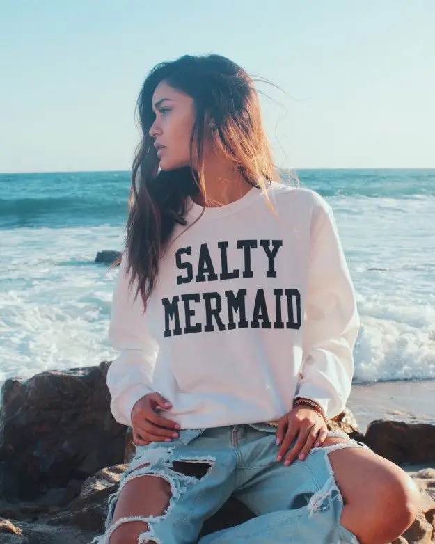 mermaid SALTY MERMAID Women Long sleeve crewneck Sweatshirt Tops Casual loose Clothing Jumper Pullover HOODY Hipster
mermaid SALTY MERMAID Women Long sleeve crewneck Sweatshirt Tops Casual loose Clothing Jumper Pullover HOODY Hipster