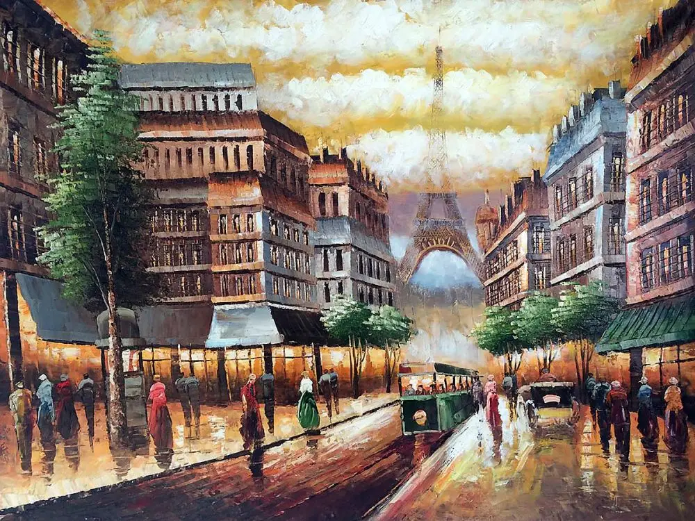 Modern Street Landscape Decorative Art Oil Painting Wall Painting on Canvas Buggy Ride Through Paris 100% Hand Painted Artwork
Modern Street Landscape Decorative Art Oil Painting Wall Painting on Canvas Buggy Ride Through Paris 100% Hand Painted Artwork