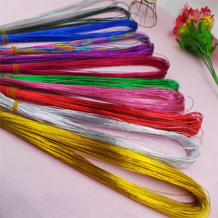 

80cm Length 100pcs 24# 0.6mm/0.0236Inch Iron Wire For Nylon Stocking Flower DIY Handmade Artificial Flowers Making Materials