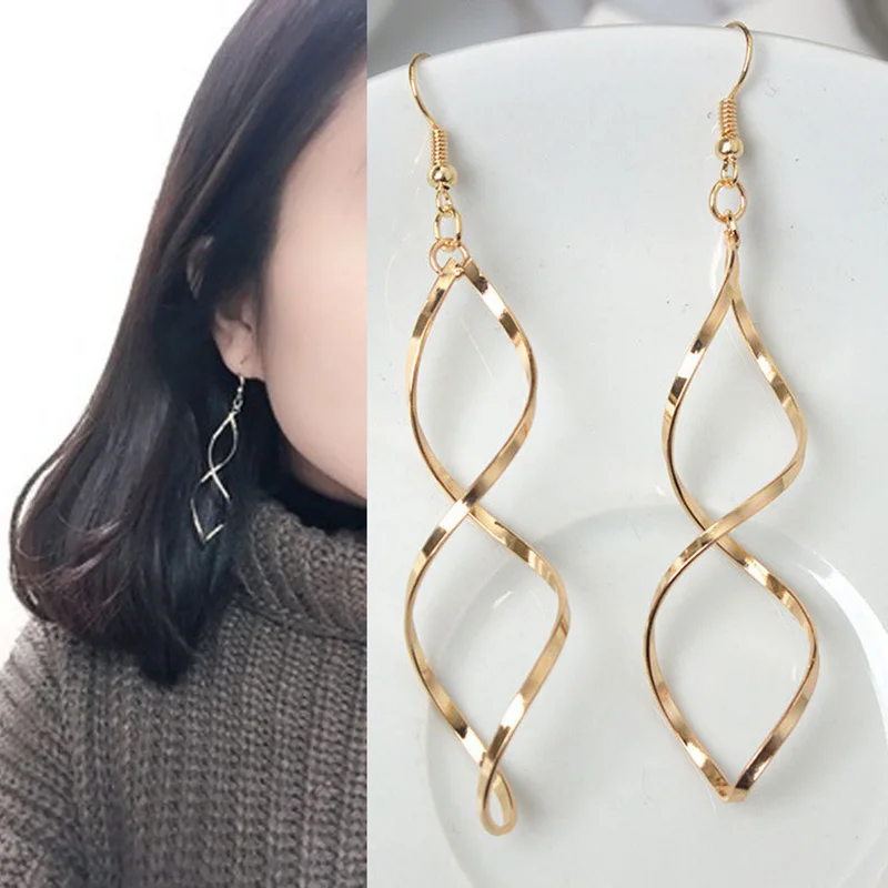 ZCHLGR Fashion Double Loop Drop Earrings For Women Long Wave Dangle Earrings High Quality Statement Wedding Jewelry Wholesale
ZCHLGR Fashion Double Loop Drop Earrings For Women Long Wave Dangle Earrings High Quality Statement Wedding Jewelry Wholesale