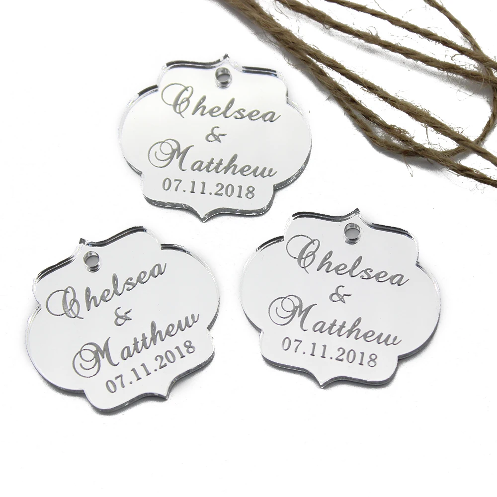 50pcs 1.57" Personalized Engraved Custom Mirror Wedding Tags Fancy Oval Shape Tags Favor Gift Tag With Jute Ribbon Decor Favors
50pcs 1.57" Personalized Engraved Custom Mirror Wedding Tags Fancy Oval Shape Tags Favor Gift Tag With Jute Ribbon Decor Favors