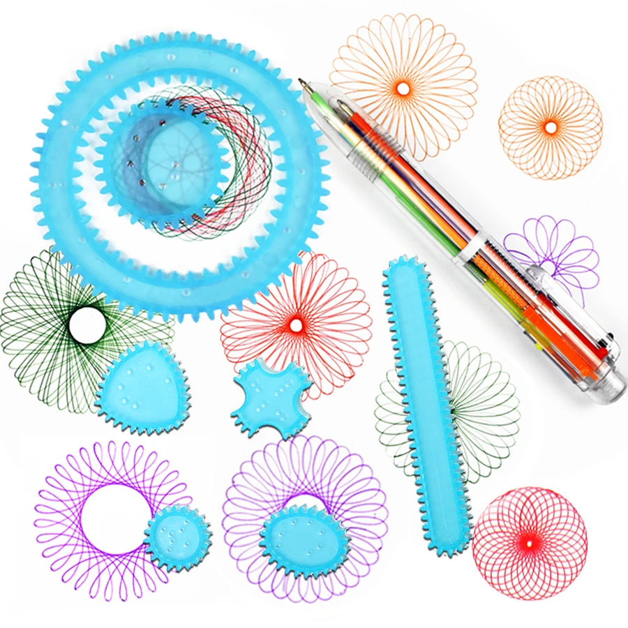 Spirograph Drawing toys set Accessories 8pcs Designs Interlocking Gears & Wheels with colorful Pen Educational Coloring Game toy
Spirograph Drawing toys set Accessories 8pcs Designs Interlocking Gears & Wheels with colorful Pen Educational Coloring Game toy