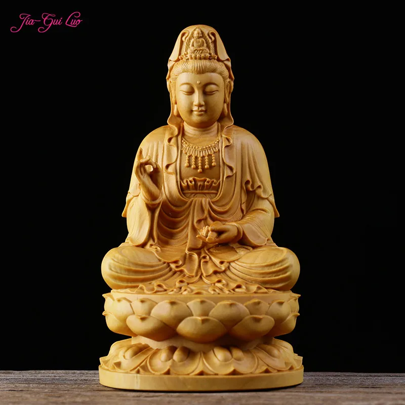 JIA-GUI LUO Creative Boxwood Carving Model Home Decor Wooden Chinese Buddha Sculpture Guanyin Bodhisattva A049
JIA-GUI LUO Creative Boxwood Carving Model Home Decor Wooden Chinese Buddha Sculpture Guanyin Bodhisattva A049