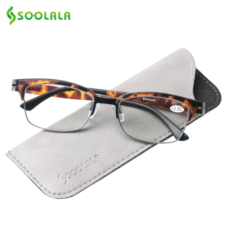 SOOLALA Semi-Rimless Reading Glasses Women Men Half Frame Presbyopic Eyeglasses with case +1.0 1.25 1.5 1.75 2.0 2.25 to 4.0
SOOLALA Semi-Rimless Reading Glasses Women Men Half Frame Presbyopic Eyeglasses with case +1.0 1.25 1.5 1.75 2.0 2.25 to 4.0