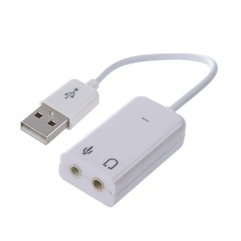 White 3.5mm Microphone Earphone Socket USB 2.0 Sound Card Speaker Audio Adapter
White 3.5mm Microphone Earphone Socket USB 2.0 Sound Card Speaker Audio Adapter