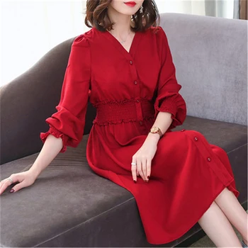 Spring Summer 2020 New Plus size Dress Women Fashion Long Sleeve Chiffon Ladies Dresses Elegant Loose Party Dress Women Vestidos
Spring Summer 2020 New Plus size Dress Women Fashion Long Sleeve Chiffon Ladies Dresses Elegant Loose Party Dress Women Vestidos