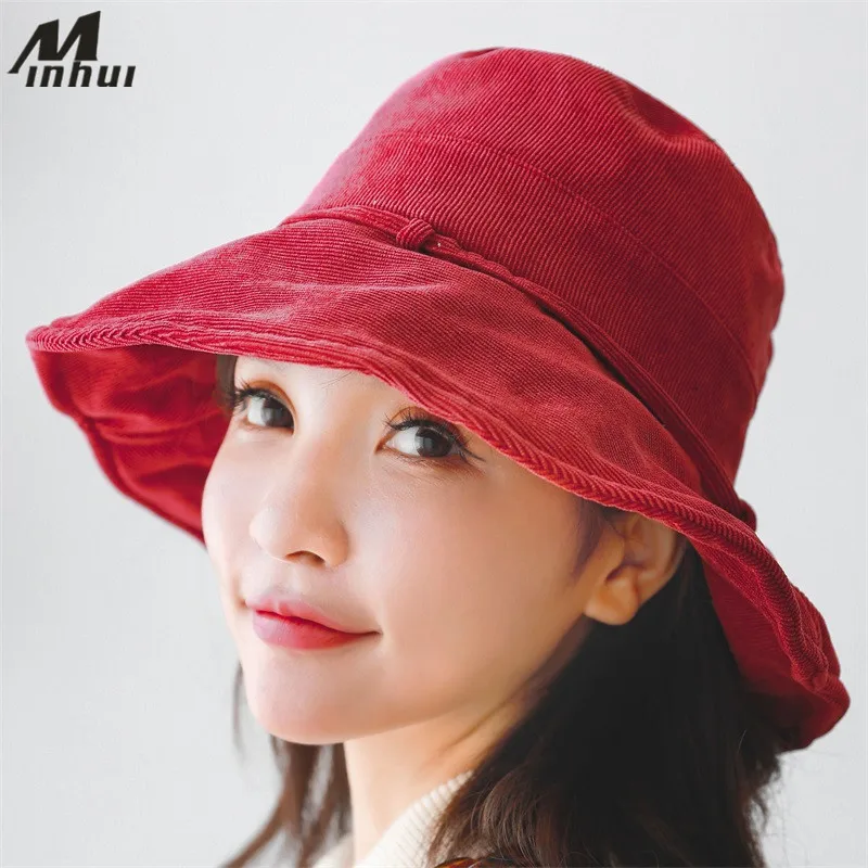 Minhui Retro Corduroy Fishing Cap Women Bucket Hat Casquette Gorras Fashion Solid Hats Panama
Minhui Retro Corduroy Fishing Cap Women Bucket Hat Casquette Gorras Fashion Solid Hats Panama