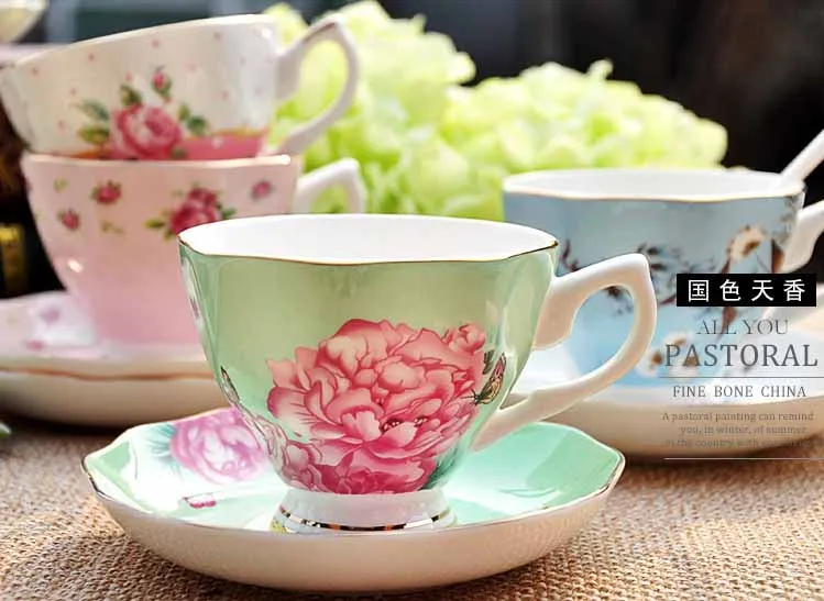 British Afternoon Tea Set 180ml Highgrade Ceramic Coffee Cups With Creative Dish Variety - 4 British Afternoon Tea Set 180ml Highgrade Ceramic Coffee Cups With Creative Dish Variety - 4