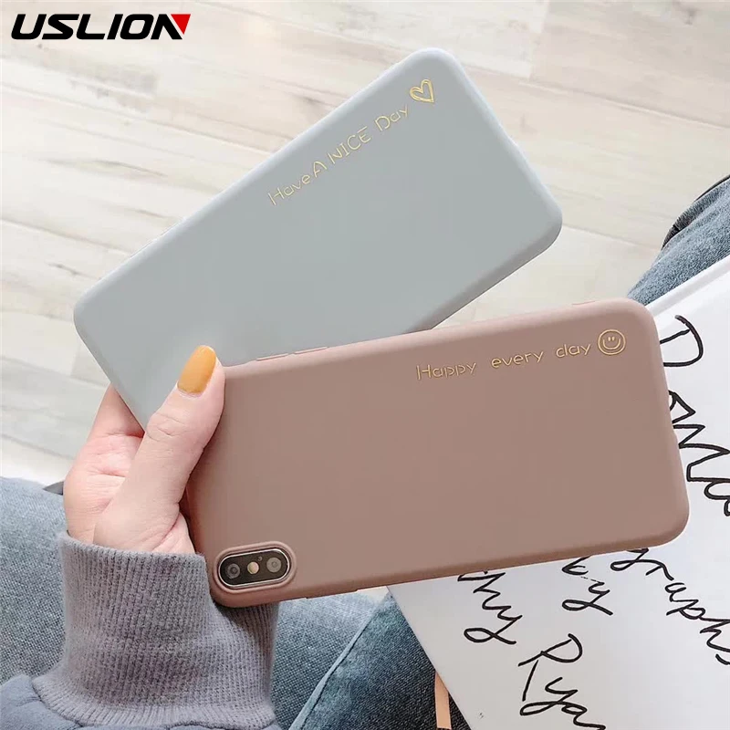 USLION Gold Foil Letter Phone Cases For iPhone 7 Case 6 6s 8 Plus Smiley Face Couples Lover Heart Cover Soft TPU X XR XS Max
USLION Gold Foil Letter Phone Cases For iPhone 7 Case 6 6s 8 Plus Smiley Face Couples Lover Heart Cover Soft TPU X XR XS Max