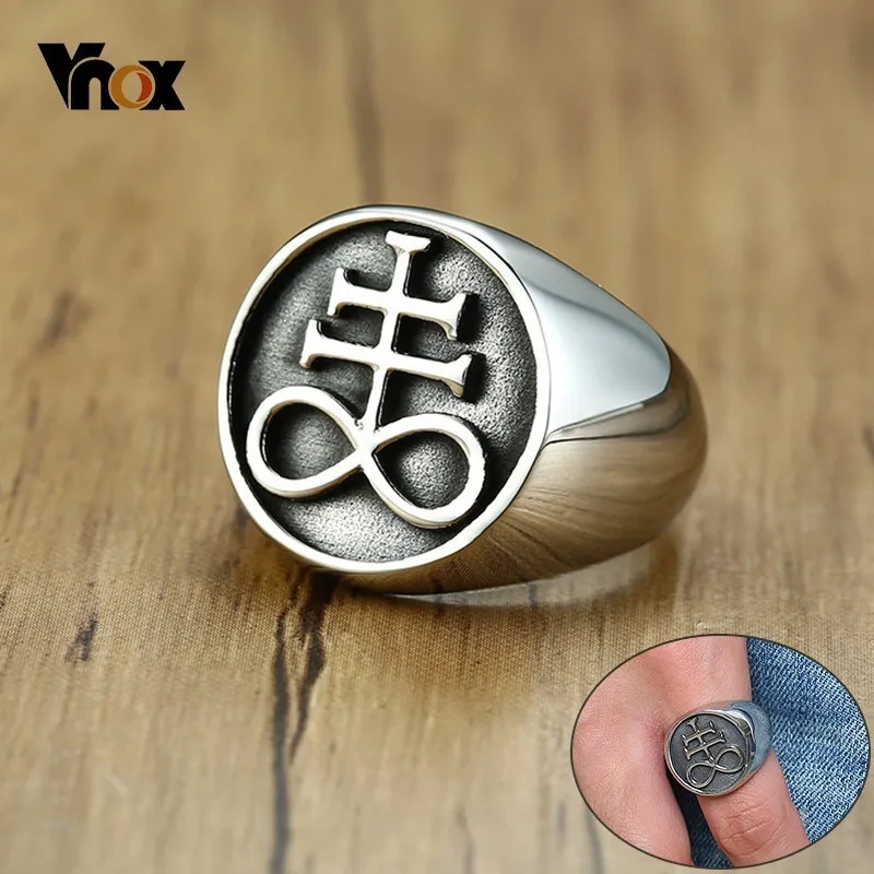 Vnox Retro Men Leviathan Cross Rings Solid Silver Tone Stainless Steel Signet anel masculino
Vnox Retro Men Leviathan Cross Rings Solid Silver Tone Stainless Steel Signet anel masculino