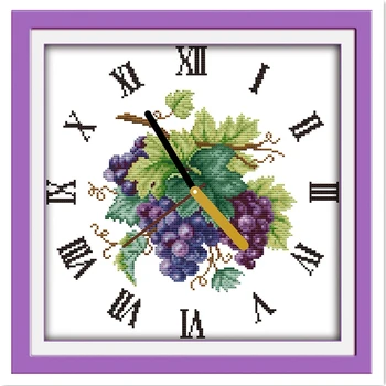 Purple Grape Clock Face Cross Stitch Kit Embroidery Cross Set Chinese Counted Cross Stitch Pattern 11CT 14CT Printed On Canvas
Purple Grape Clock Face Cross Stitch Kit Embroidery Cross Set Chinese Counted Cross Stitch Pattern 11CT 14CT Printed On Canvas