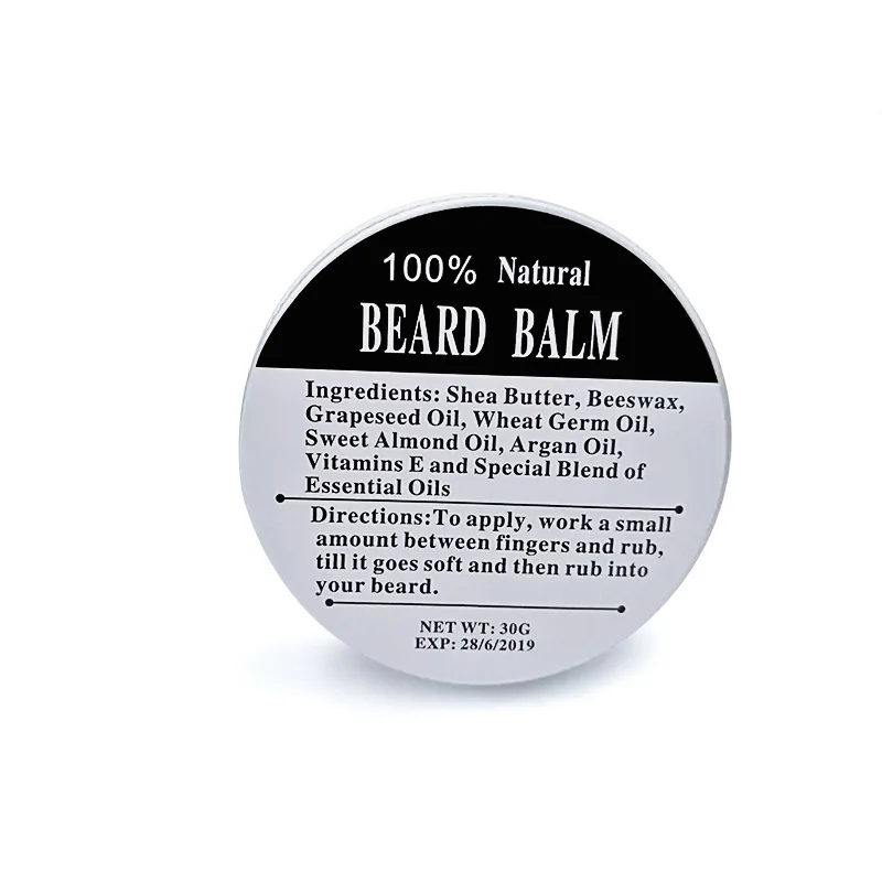Image Top Quality 30G Small Size Natural Beard Oil Conditioner Beard Balm for Beard Growth and Organic Moustache Wax for Beard Styling