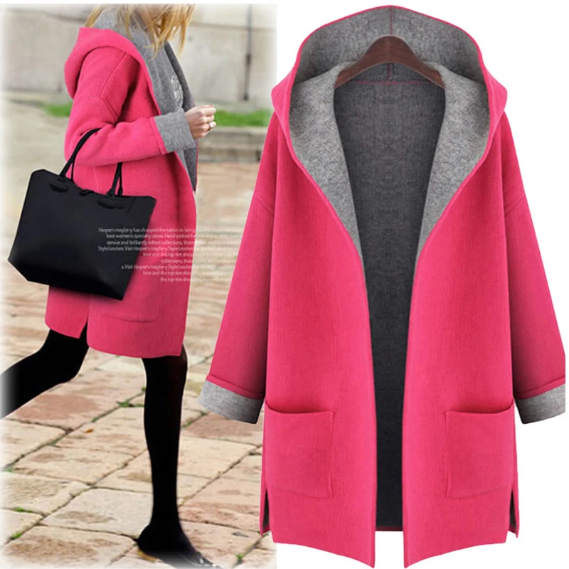 Plus Size 5XL Autumn Winter Hooded Cardigan Women Over Size Wool & Blends Hat Coat Outwear Manteau Femme Woolen Coat
Plus Size 5XL Autumn Winter Hooded Cardigan Women Over Size Wool & Blends Hat Coat Outwear Manteau Femme Woolen Coat