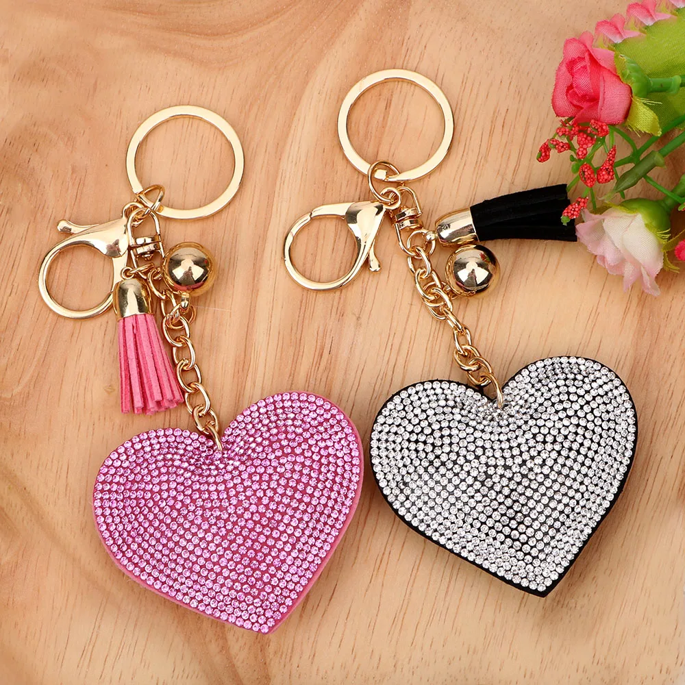 Auto Keyring Heart Diamond Key Chain Crystal Bag Purse Pendant Fashion Leather Tassel Key Ring Car Keychain Car-styling
Auto Keyring Heart Diamond Key Chain Crystal Bag Purse Pendant Fashion Leather Tassel Key Ring Car Keychain Car-styling