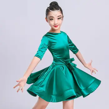 New Satin Girls Latin Dance Dress Children Teen Fashion Dance Costumes Performance Competition Standard Dresses For Kids 110-170
New Satin Girls Latin Dance Dress Children Teen Fashion Dance Costumes Performance Competition Standard Dresses For Kids 110-170