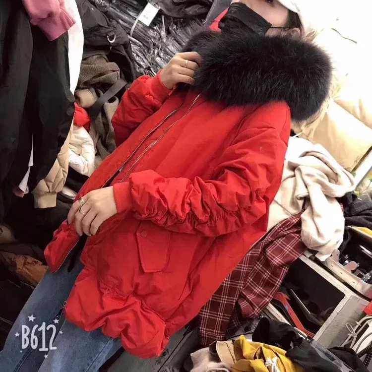 new Korea style women's duck down coat female ladies winter jacket puffer parka cloth real raccoon fur red black cream oversized
new Korea style women's duck down coat female ladies winter jacket puffer parka cloth real raccoon fur red black cream oversized