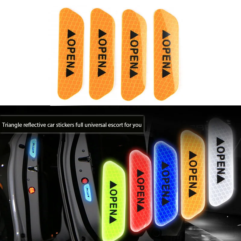 4Pcs Car Reflective Tape Warning Mark OPEN Reflective Stickers Auto Driving Safety Door Stickers Universal Exterior Accessories
4Pcs Car Reflective Tape Warning Mark OPEN Reflective Stickers Auto Driving Safety Door Stickers Universal Exterior Accessories