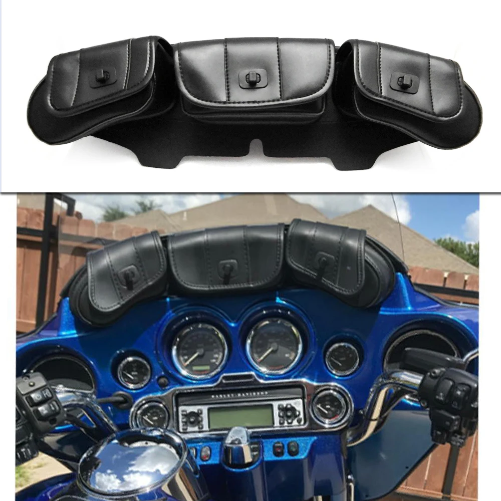 Motorcycle bag For Harley Touring Electra Street Glide Windshield Bag Saddle 3-Pockets Fairing for Harley 1996-2013
Motorcycle bag For Harley Touring Electra Street Glide Windshield Bag Saddle 3-Pockets Fairing for Harley 1996-2013