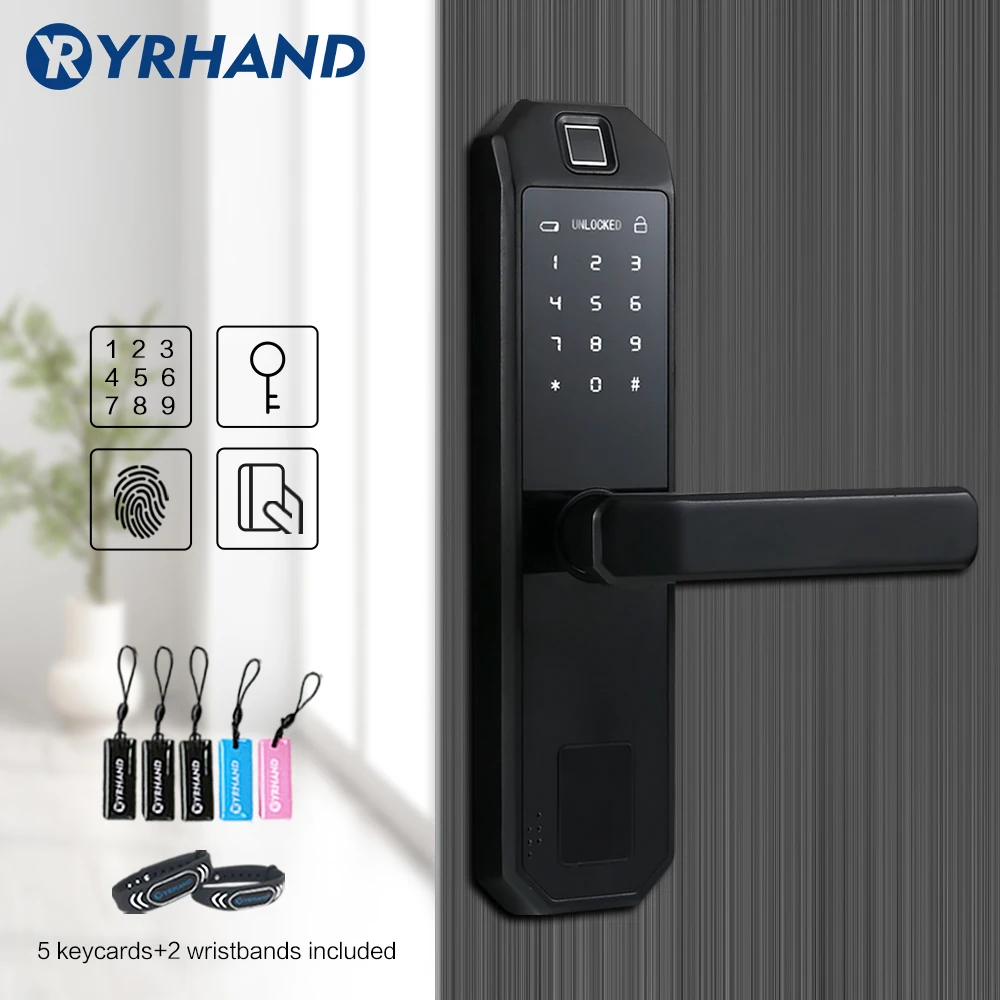 Biometric Electronic Door Lock Smart Fingerprint, Code,Card, Key Touch Screen Digital Password Lock for home
Biometric Electronic Door Lock Smart Fingerprint, Code,Card, Key Touch Screen Digital Password Lock for home