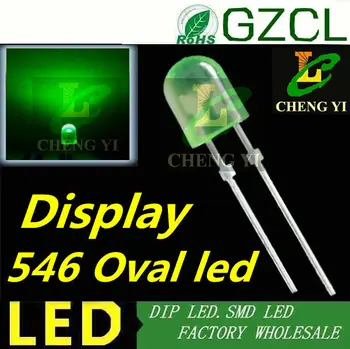 Ultra bright pure green LED diode 546 oval led 520-530nm with stopper 5mm oval leds Diffused
Ultra bright pure green LED diode 546 oval led 520-530nm with stopper 5mm oval leds Diffused