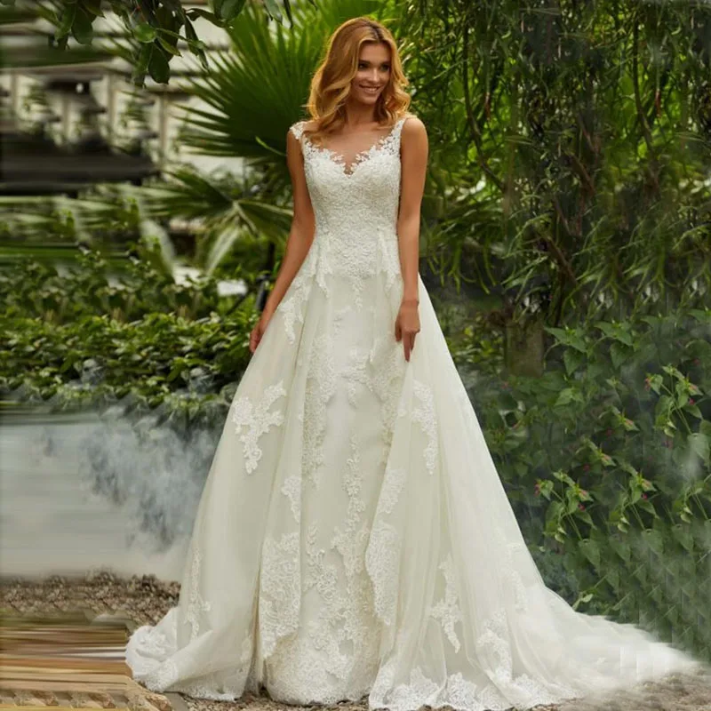 Eightale Vintage Wedding Dresses 2019 O-Neck Boho Wedding Gowns Tulle Beach Lace Appliques Train Bride Dresses Robe De Mariee
Eightale Vintage Wedding Dresses 2019 O-Neck Boho Wedding Gowns Tulle Beach Lace Appliques Train Bride Dresses Robe De Mariee