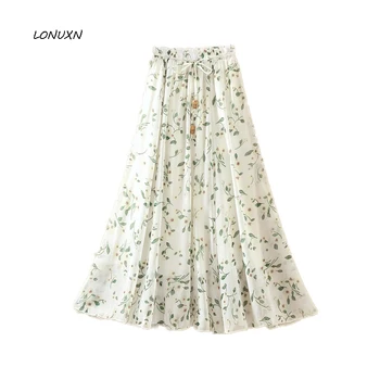 high quality Female spring new Korean version High waist Slim fresh Bohemia beach Long skirts Floral Chiffon Lace girls A-Line
high quality Female spring new Korean version High waist Slim fresh Bohemia beach Long skirts Floral Chiffon Lace girls A-Line