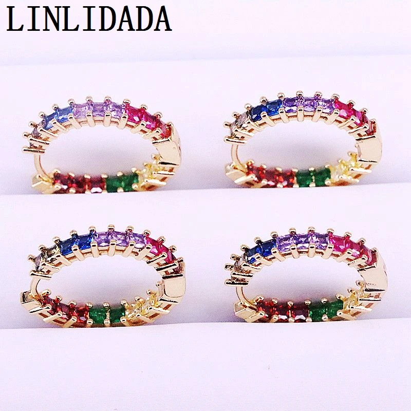 6Pairs 25mm, Colorful Zirconis Earring For Women Gold Color Round circle rainbow cz Earrings Party Jewelry
6Pairs 25mm, Colorful Zirconis Earring For Women Gold Color Round circle rainbow cz Earrings Party Jewelry