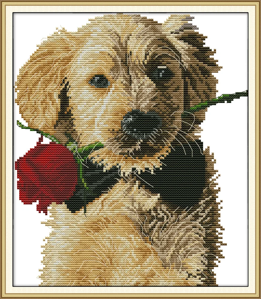 Dog And Rose And Horse DMC Counted Chinese Cross Stitch Kits Printed Cross-Stitch Set Embroidery Needlework
Dog And Rose And Horse DMC Counted Chinese Cross Stitch Kits Printed Cross-Stitch Set Embroidery Needlework