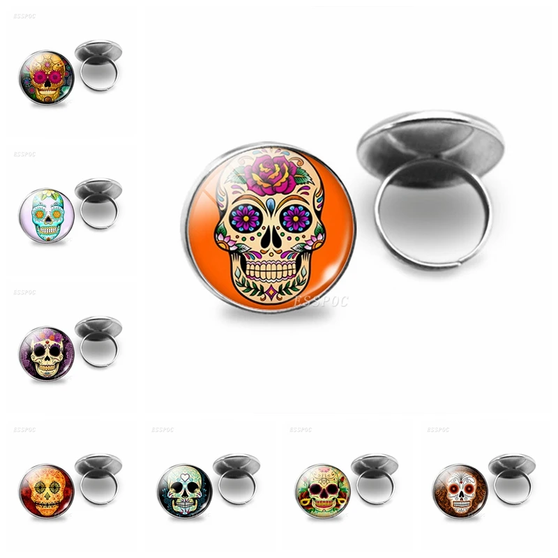 Sugar Skull Glass Cabochon Ring Keychian. Day of The Dead Jewelry Men Gothic Silver Alloy Rings
Sugar Skull Glass Cabochon Ring Keychian. Day of The Dead Jewelry Men Gothic Silver Alloy Rings