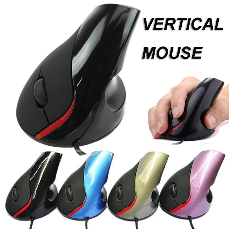 

USB Wired 5D Mouse Vertical Ergonomic Gaming Mice Right Hand 2400 DPI Vertical Mouse for PC Computer Prevention Mouse Hand