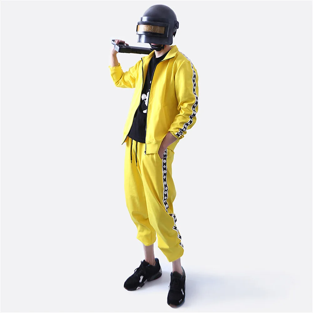 PUBG Game Playerunknown's Battlegrounds Cosplay Costume Small yellow chicken eat yellow clothes group sports Top + pants suit
PUBG Game Playerunknown's Battlegrounds Cosplay Costume Small yellow chicken eat yellow clothes group sports Top + pants suit
