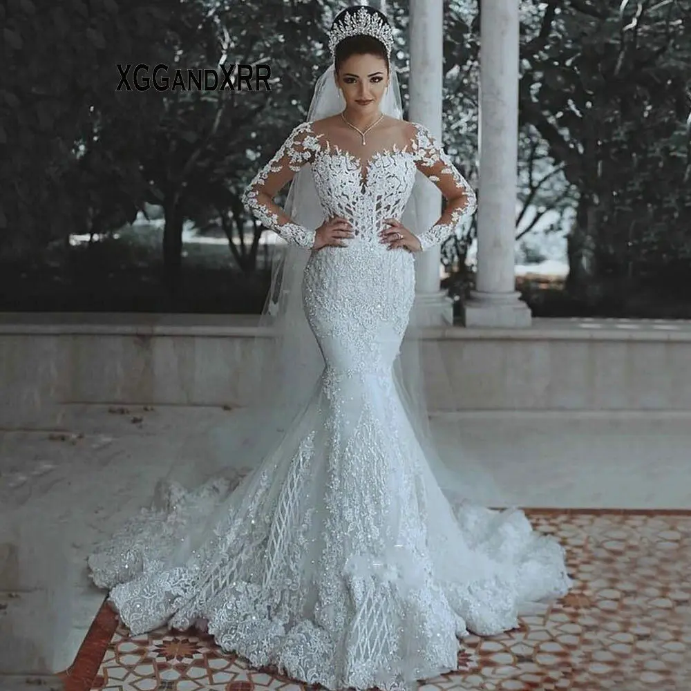 Vestido de noiva Sexy Long Sleeves Lace Wedding Dress 2019 New See Through Back Lace Mermaid Robe de mariee Custom Bride Dress
Vestido de noiva Sexy Long Sleeves Lace Wedding Dress 2019 New See Through Back Lace Mermaid Robe de mariee Custom Bride Dress