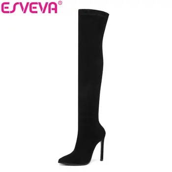 ESVEVA 2020 Over The Knee Boots Women Shoes Thin High Heels Elastic band Pointed Toe Elegant Motorcycle Boots Woman Size 34-43
ESVEVA 2020 Over The Knee Boots Women Shoes Thin High Heels Elastic band Pointed Toe Elegant Motorcycle Boots Woman Size 34-43
