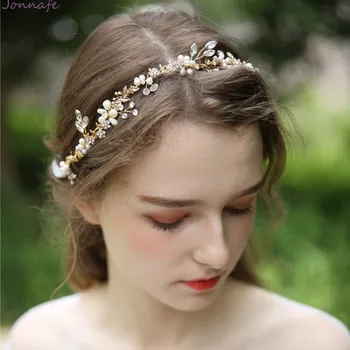Jonnafe Hand wired Pearls Bridal Hair Jewelry Vine Gold Floral Women Headpiece Wedding Headband Tiara Hair Accessories
Jonnafe Hand wired Pearls Bridal Hair Jewelry Vine Gold Floral Women Headpiece Wedding Headband Tiara Hair Accessories