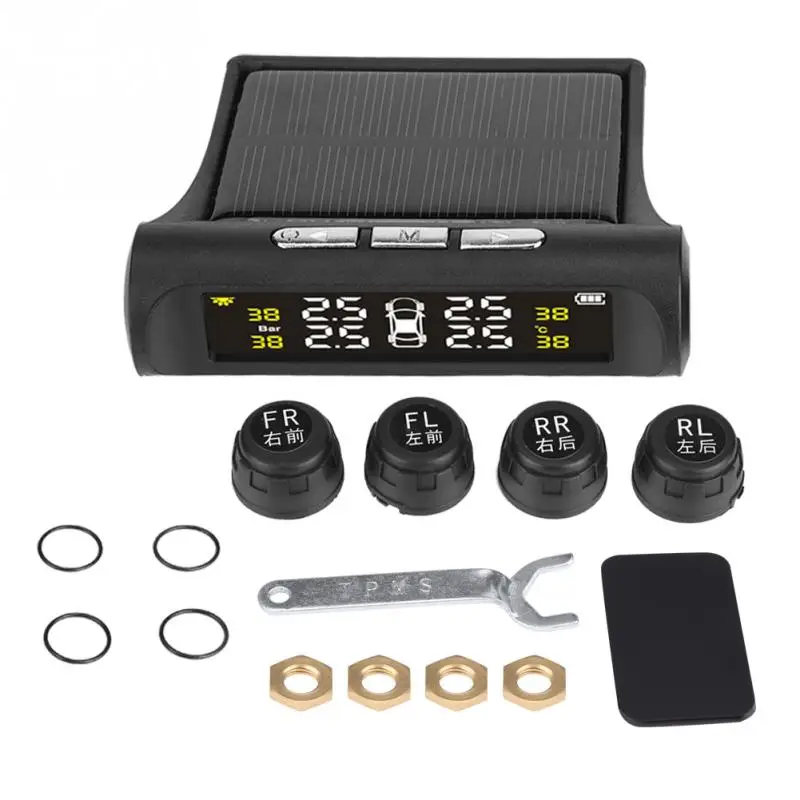 Solar Powered Car TPMS Tire Pressure Temperature LCD Monitor Alarm System W 4 External Sensors
Solar Powered Car TPMS Tire Pressure Temperature LCD Monitor Alarm System W 4 External Sensors