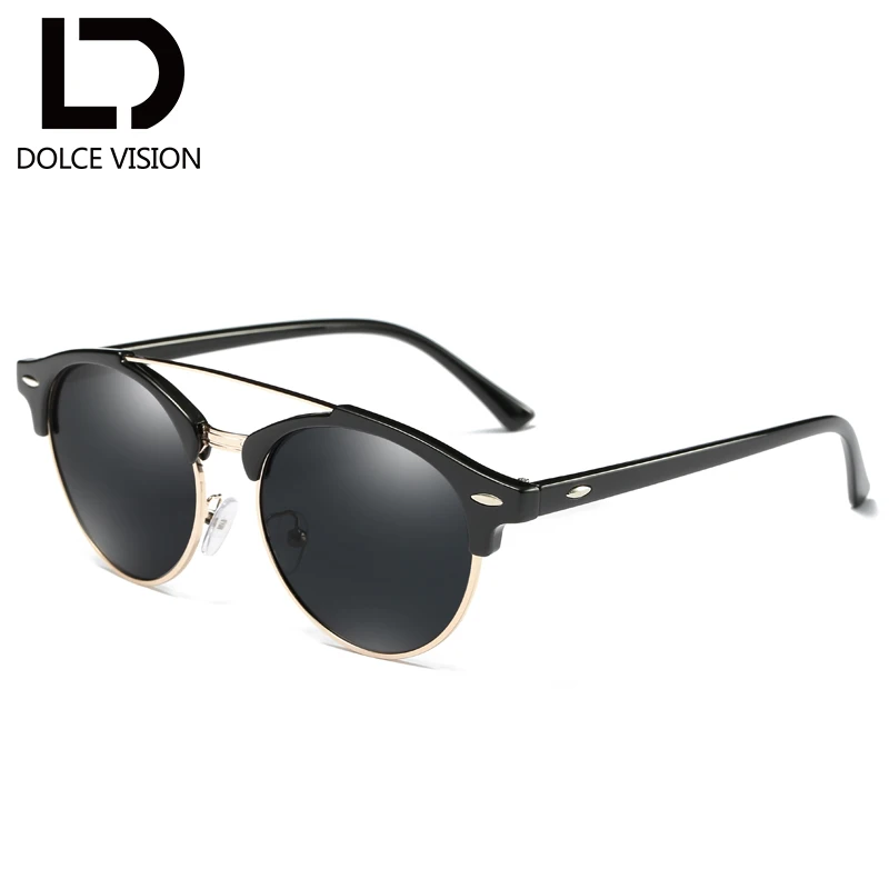 DOLCE VISION Polarized Rivet Round Sunglasses Men Double Bridge Black Mirror Sun Glasses For Men Shades Women Unisex Oculos Male
DOLCE VISION Polarized Rivet Round Sunglasses Men Double Bridge Black Mirror Sun Glasses For Men Shades Women Unisex Oculos Male