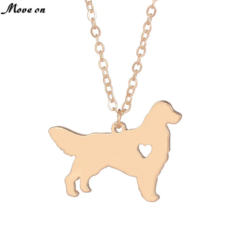 Image 1pc Golden Retriever Necklace Dog Pendant Dog Breed Silver Charm Personalized Pets Puppy Adopt Rescue Christmas gift Dog lovers