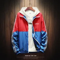 JCCHENFS Bomber Jacket Men Hip Hop Sweatshirt Striped sleeves Patchwork Casual jacket Coat Men's zipper Jackets Oversized 5XL image