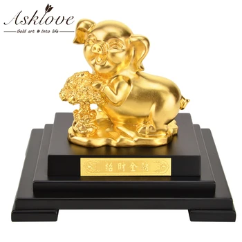 Feng shui Fortune Pig 24K Gold Foil Porcine decor Office Living Room Home Decoration Craft Chinese Lucky Pig Ornaments Crafts
Feng shui Fortune Pig 24K Gold Foil Porcine decor Office Living Room Home Decoration Craft Chinese Lucky Pig Ornaments Crafts