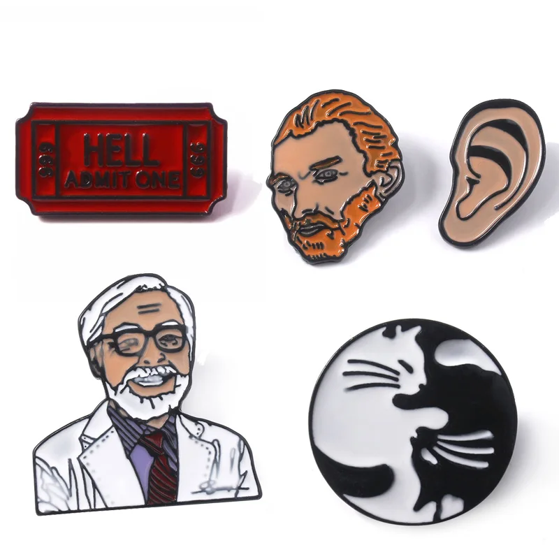 SG 5 Style Hell Admit One 666 Brooches Pins Black White Hugging Cats Van Gogh Hayao Miyazaki Badge Pin Kid Men Coat Jewelry
SG 5 Style Hell Admit One 666 Brooches Pins Black White Hugging Cats Van Gogh Hayao Miyazaki Badge Pin Kid Men Coat Jewelry